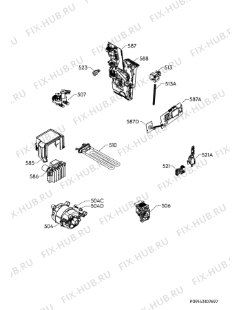 Взрыв-схема стиральной машины Electrolux EW2F68202N - Схема узла Electrical equipment 268